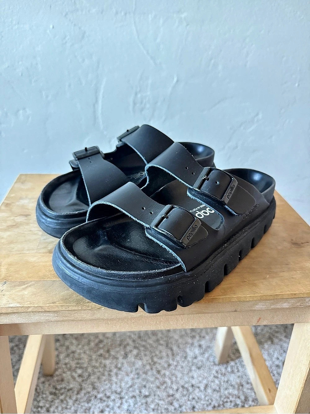 Papillio Arizona Chunky Black Sandals